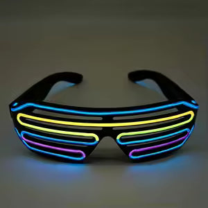 Blue Multi Color Rechargeable LED Neon Shutter Glasses