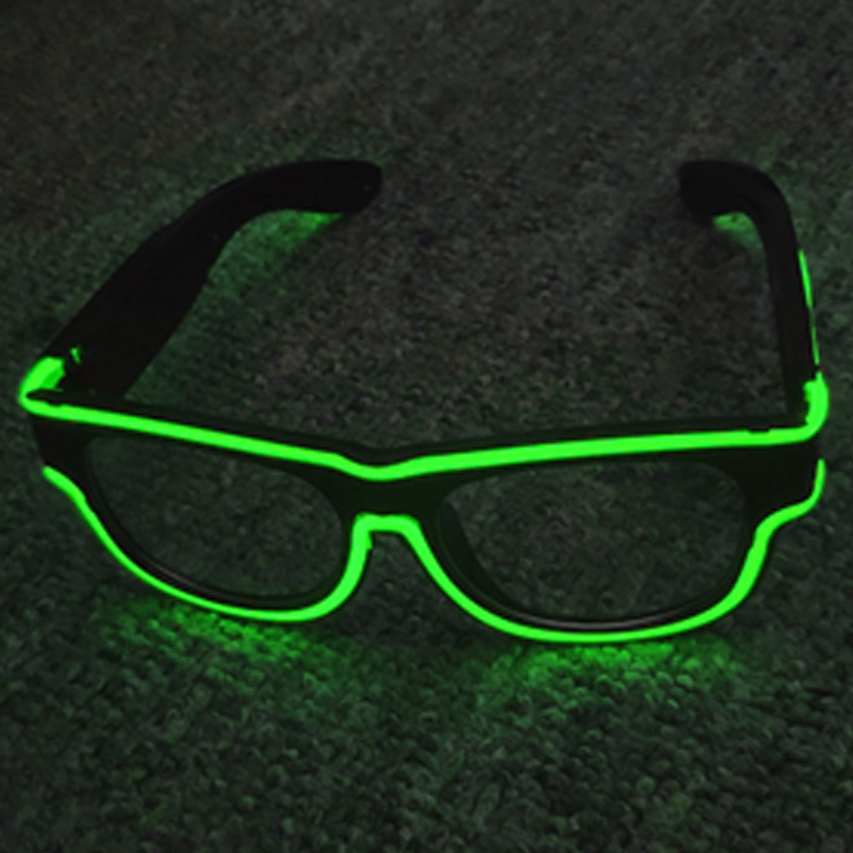 Green Wireless LED Neon Glasses Rechargeable USB Charging Flashing Glow Party Glasses