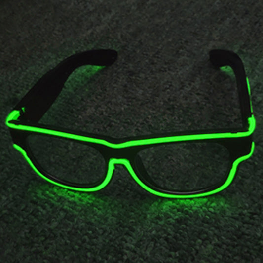 Green Wireless LED Neon Glasses Rechargeable USB Charging Flashing Glow Party Glasses